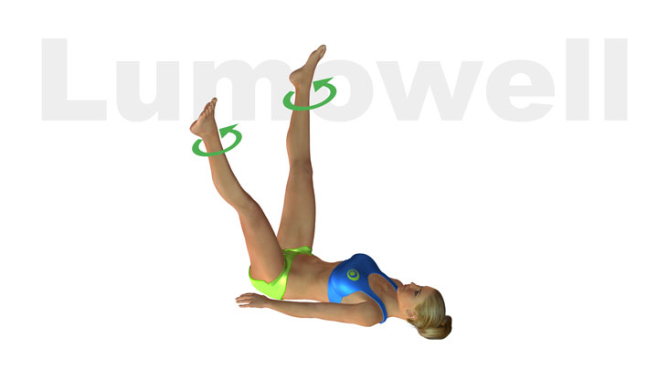 Rotazioni delle gambe supini